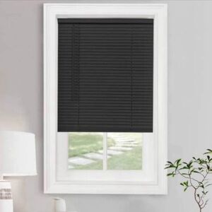 48x64” Black Cordless Window Mini Blinds
